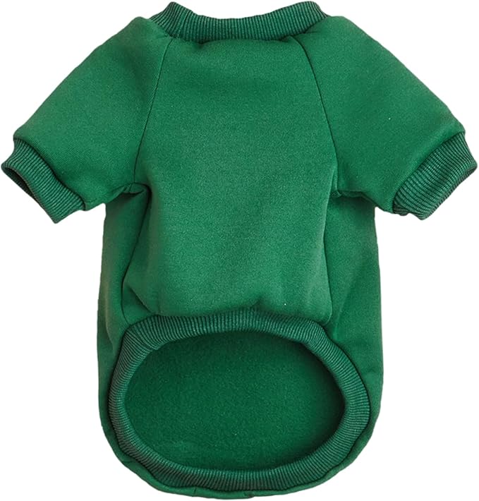 Puppy Sweater for Small Dogs Clothes Warm Winter Cat Clothe Pet Sweatshirt Knitwear Doggie Kitten Clothing, Green, Large