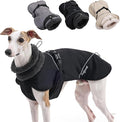 Adjustable Dog Coat with Harness Slot, Waterproof Fleece Lined Winter Jacket, Windproof Reflective Pet Vest for Cold Weather for Small Medium Large Dogs (Black, Medium)