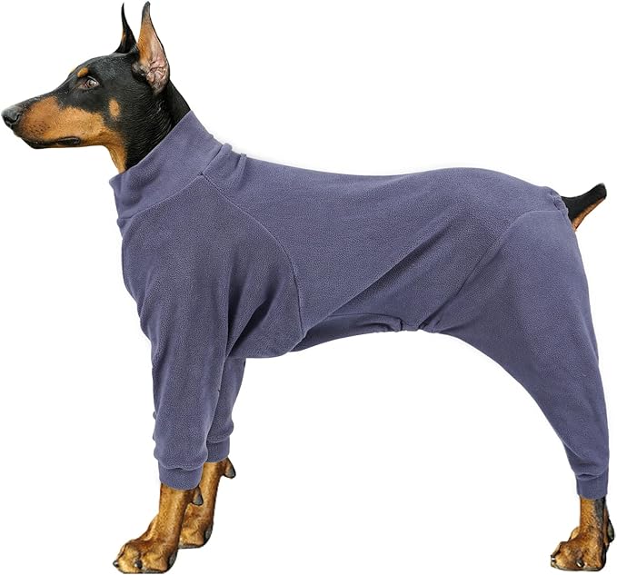Dog Winter Coat,Warm Dog Jacket,Puppy Polar Fleece High Collar Full Body Snowsuit,Comfort Windproof Sweater(Grey,XL)