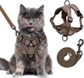 Large Cat Harness and Leash Set for Walking - Escape Proof Adjustable Vest, Reflective Breathable Mesh with 4 Buckles for Big Cats