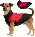 Fleece Lined Dog Coats Extra Warm Dog Winter Coat,Waterproof Dogs Jacket for Medium to Large Dogs,Cold Weather Winter Clothes Turtleneck Windproof Reflective Pet Vest (Red & Black, 2XL)