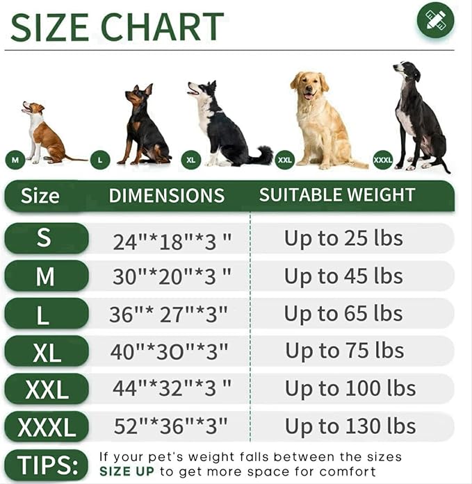 KHONSU PET Outdoor Waterproof Dog Bed Durable Tough Bed - Not Chew Proof (35lb Size M)