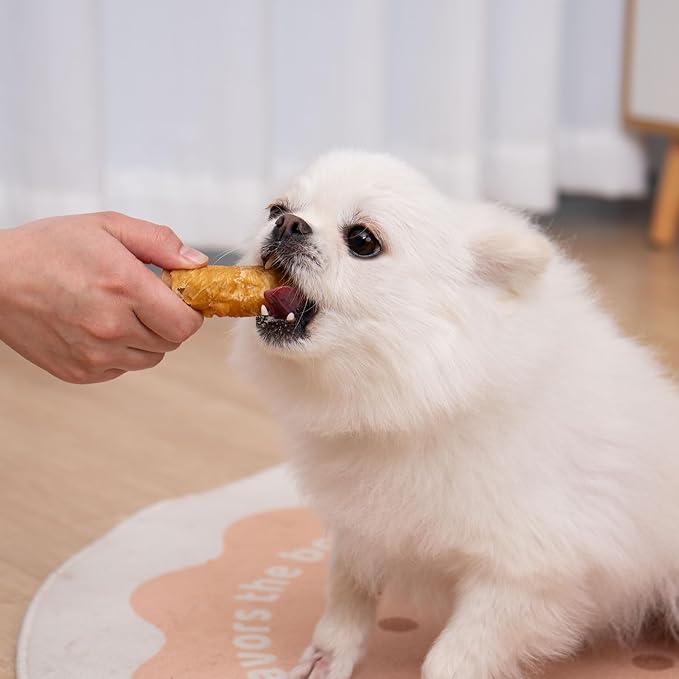 MON2SUN Rawhide Free Dog Treats, 3 Inch Chicken Wrapped Rolls, Low Fat and Training Snacks, Peanut Butter Flavor Chews for Small Dogs, 13.23oz (10 Count - Pack of 1)