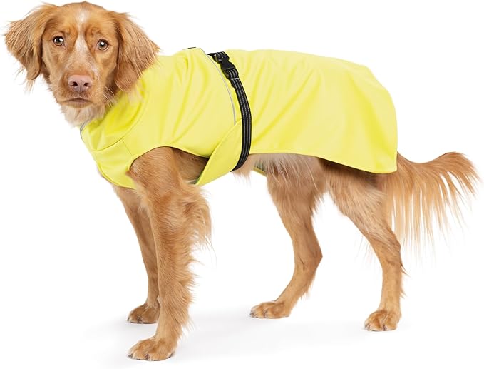 Goldpaw Rainpaw Waterproof Dog Raincoat - Durable Dog Rain Jacket for All Seasons - Easy to Wear, Adjustable, Premium Pet Outerwear - Made in The USA - Machine Washable - Yellow - Size 12