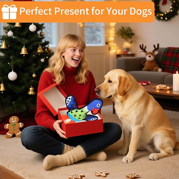 Interactive Squeaky Dog Toys,Crinkle Dog Toy to Keep Them Busy,Colorful Absurd Duck Dog Toys,Fun for Indoor Puppies,Chewing and Playing(Green)