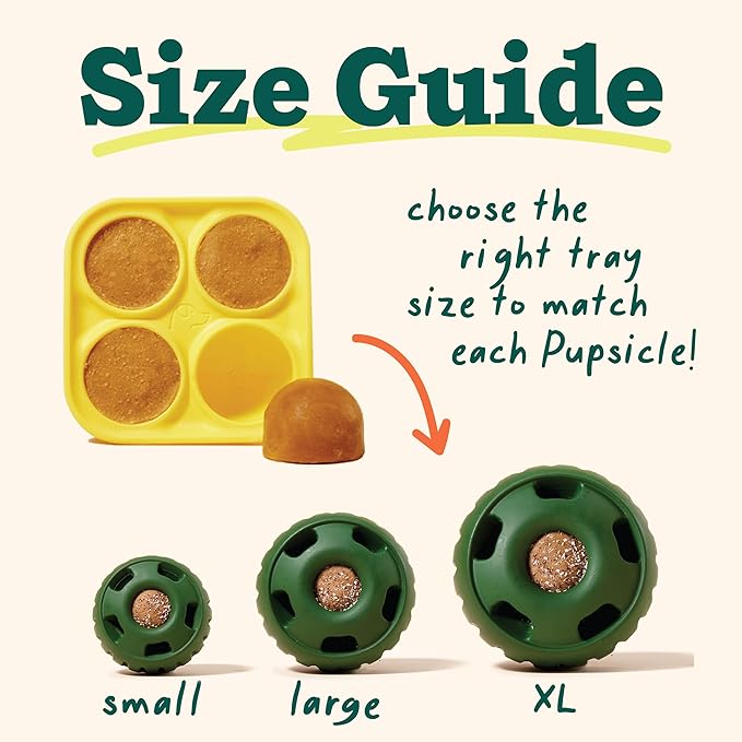 WOOF Pupsicle Treat Tray Mold, Small 10-25 lbs, Silicone Molds for Dog Treats, Dishwasher Safe, Reusable Treat Tray, Freeze Refill Treats For The Pupsicle Toy