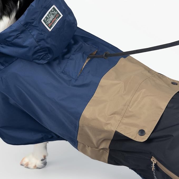 Dog Raincoat with Hood for Medium and Large Dogs - Heavy Rain Resistant Rain Coat for Dogs with 6000mmH2O Waterproof Rating | Lightweight and Adjustable Waterproof Dog Coat | 70 (XXL)