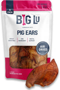 Big Lu – Pig Ear Dog Chews, 6 Count, All-Natural Single-Ingredient Pork Treats, Easily Digestible, Supports Joint Health with Glucosamine and Chondroitin
