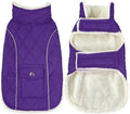Malier Dog Winter Coat, Windproof Dog Cold Weather Coats with Real Pocket, Winter Extra Warm Pet Coat Fleece Jacket Reflective Clothes for Small Medium Large Dogs and Puppy (Purple, Medium)