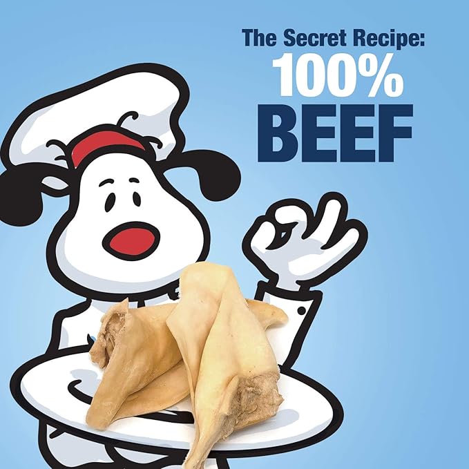 ValueBull Cow Ears, Varied Sizes/Shapes, 200 Count Bulk Pack - All Natural Dog Treats, 100% Angus Beef, Single Ingredient, Fully Digestible, Cleans Teeth & Gums