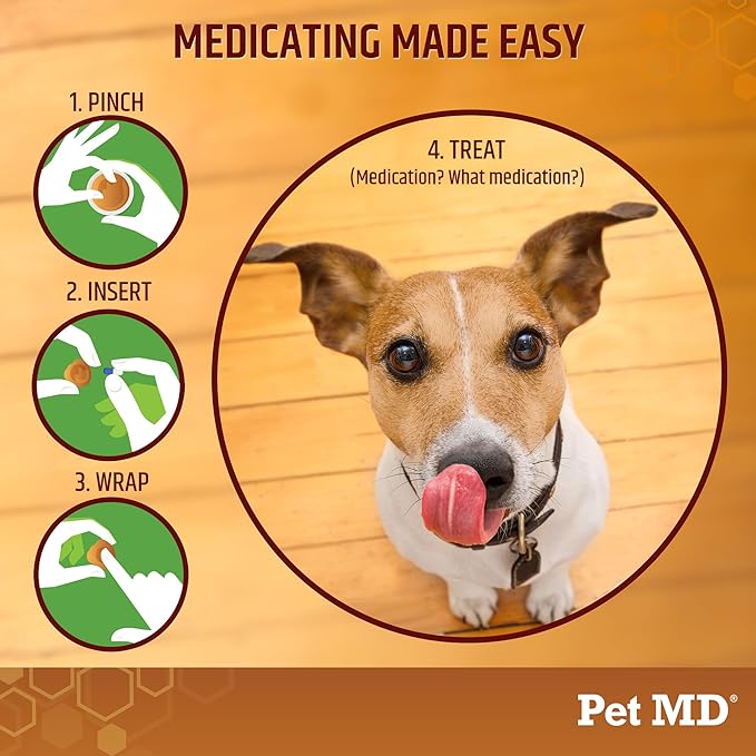 Pet MD Wrap A Pill Peanut Butter Flavor Pill Paste for Dogs - Make a Pocket or Pouch to Hide Pills & Medication - 8 oz (Pack of 2)