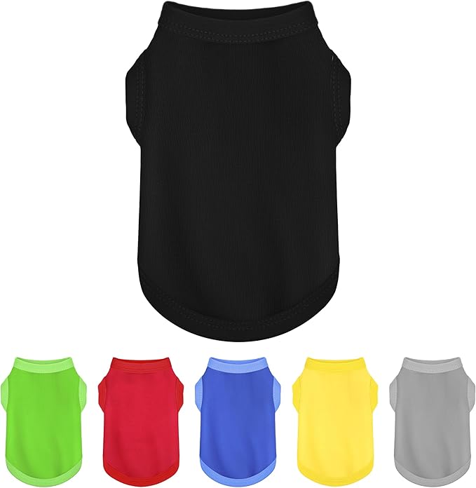 Elevate Your Dog's Fashion Quotient with Colorful and Breathable Sleeveless Cotton Shirts! Perfect Pet Apparel for Small to Medium Dogs Black 3XL