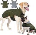 HEYWEAN Dog Winter Coat - Waterproof Windproof Reflective Vest for Medium & Large Breeds Adjustable Warm FleeceLined Jacket with Magic Tape & D-Ring for Leash Cold Weather Apparel (Green, X-Large)