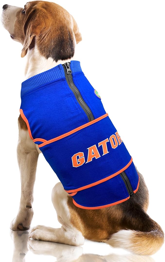 NCAA Florida Gators Dog Anxiety Shirt Calming Soothing Vest, for Dogs & Cats with Anxiety, Fears, Fireworks, Loud Noises, Dark, Lonely Keeps Dogs Calm & Feeling Safe, Relaxing Jacket, Small