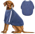 Queenmore Fleece Dog Sweater for Male Dogs, Soft Pullover Dog Sweatshirt with Leash Hole/Reflective Stripes – Cozy Winter Fleece Jacket for Small Medium Large Boy Puppy, Blue XXXL