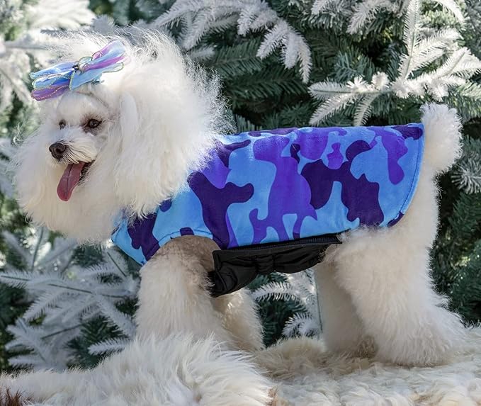 CuteBone Winter Dog Jacket - Waterproof, Windproof, Reversible Coat for Small to Large Dogs - Soft, Adjustable, Cold Weather Coats with Leash Hole