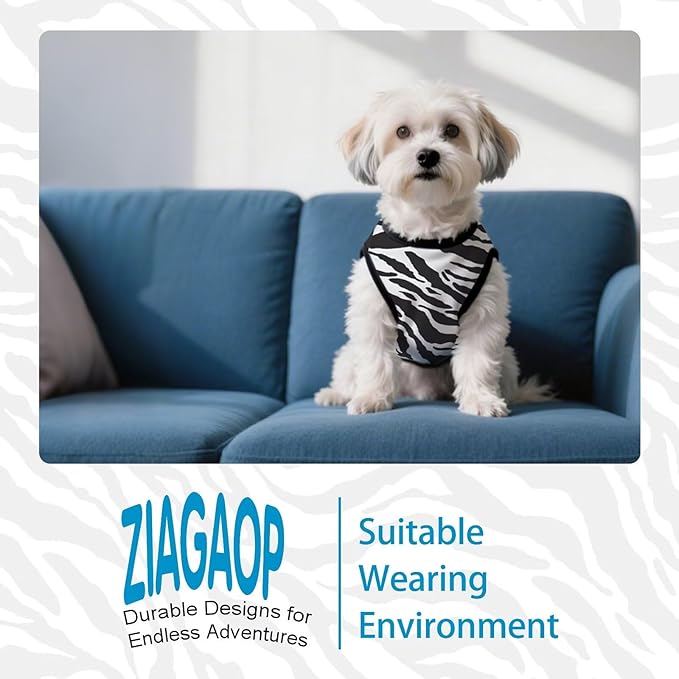 Adorable Zebra Print Dog Shirts – Lightweight, Cozy Outfit for Small to Medium Dogs, Soft & Snuggly Pet Wear for Everyday Comfort and Cuteness.Black XXL