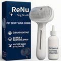 Fresh Fur Shower Brush, 3-in-1 Self-Cleaning Steamy Pet Brush for Dogs & Cats – Grooming Tool for Long & Short Hair, Removes Loose Hair and Reduces Shedding (White)
