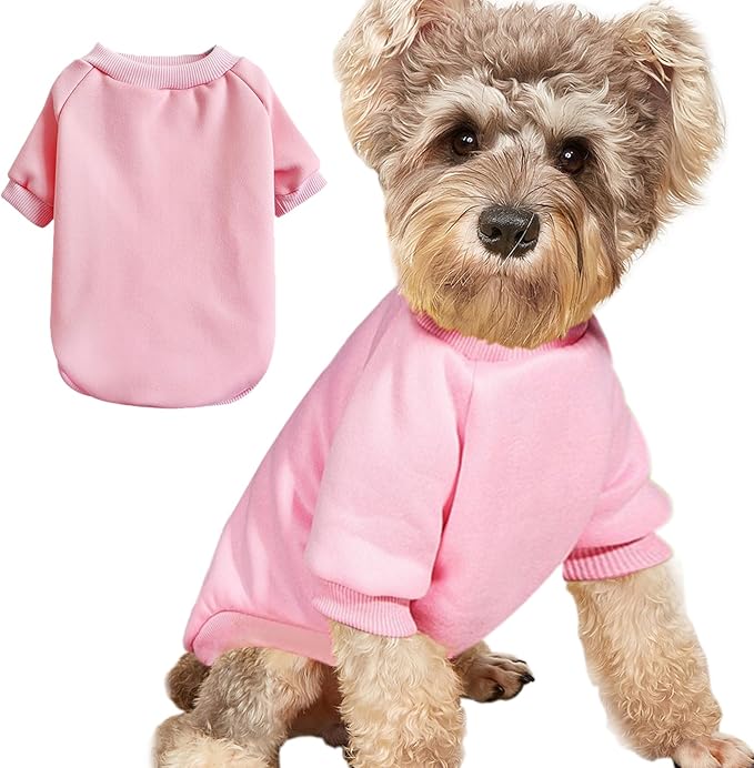 Puppy Sweater for Small Dogs Clothes Warm Winter Cat Clothe Pet Sweatshirt Knitwear Doggie Kitten Clothing, Pink, X-Large
