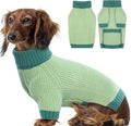 Dog Sweaters for Medium Dogs Boy Girl, Soft Turtleneck Sweater with Leash Hole, Stretchy Fall Sweater Christmas Halloween Fleece Winter Warm Pet Clothes Costume for Schnauzer Bichon Frise, Green M