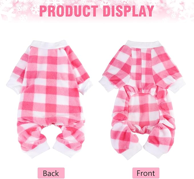 SCENEREAL Dog Pajamas for Large Sized Dogs Female - Soft, Warm Puppy Sweater Clothes, Holiday Onesie Outfits for Doggie Fall Winter Thanksgiving Christmas - Dog Jammies Pjs Indoor Outdoor, Pink