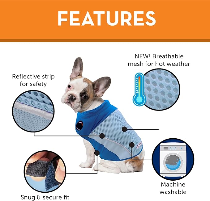 ThunderShirt Breeze for Dogs, X-Small, Sky Blue, Extra Breathable Mesh Fabric, Dog Anxiety Relief Vest for Every Day Stress & Calming During Thunder Storms and Fireworks