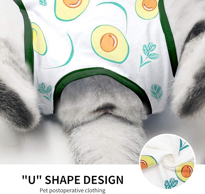 Cat Professional Surgical Recovery Suit,E-Collar Alternative for Cats Dogs,After Surgery Wear, Pajama Suit,Home Indoor Pets Clothing (S(3.3-5.5lbs), Avocado)