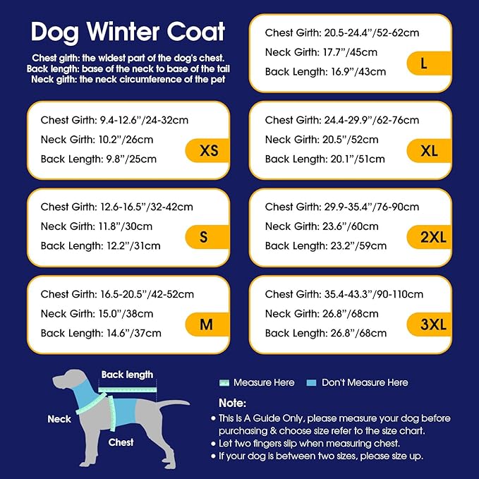 Dog Winter Coat Warm Padded Puppy Jacket Windproof Water Resistant Clothes for Small Medium Large Pets Christmas Sweater Outfit Vest(DarkBlue, M)