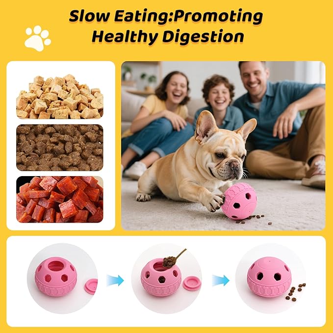 IFOYO Frozen Treat Dog Toy Ball for Small to Medium Dogs, Silicone Enrichment Dog Toys to Keep Them Busy, Reduce Anxiety, Puzzle Treat Dispensing Dogs Toys for Slow Food Training, Easy to Clean
