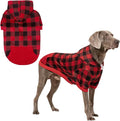 KOOLTAIL Plaid Dog Hoodie Pet Clothes Sweater with Hat and Pocket for Small Medium Large Size Dogs, Soft Winter Warm Dog Cold Weather Coat, Fleece Fall Dog Hooded Sweatshirt for Puppy Cats, Red M