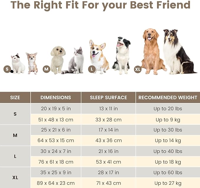 Miguel Faux Linen Dog Bed with Removable Cushion Pillow for Medium Small Dogs, Washable Pet Bed with Side Easy to Wash Puppy Bed, Rectangle Cat Bed for Indoor Cat with Anti-Slip Bottom, Beige 35 Inch