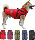 Dog Winter Coat,Warm Jacket Paded Fleece Pet Vest with Built in Harness, Windproof Reflective Cozy Adjustable Snow Pet Coat Clothes with Zipper for Small Medium Large Dogs
