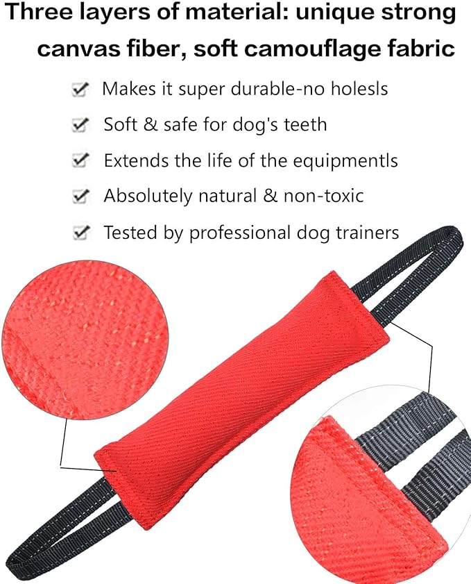 Clysrou Dog Tug Toy Dog Tough Jute Bite Pillow Lasting Training Equipment Puppy to Large Dogs Interactive Toy