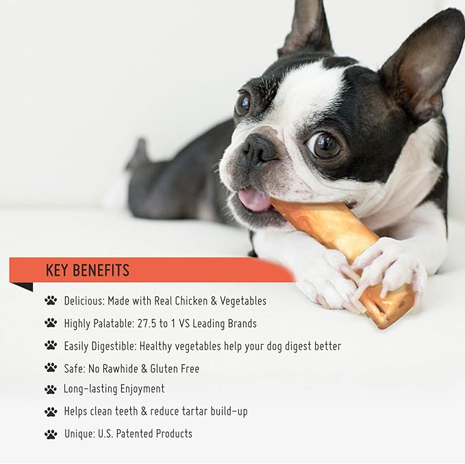 Premium Dog Chew Treats Chicken Retriever Rolls for Large Dogs, Rawhide Free, Grain Free, Highly Digestible,Large 7" 2pcs/Pack x 2pack