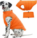 Dog Coats for Large Dogs Winter Waterproof, Zip Up Lightweight Vest for Dogs, Orange Pet Snow Jacket, Winter Outdoor Dog Camping Jackets for Weimaraner, Pointer, Labrador, Orange XL