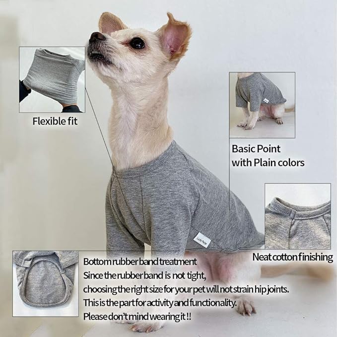 Dog Shirt for Small Dogs Plain T-Shirts Soft Breathable Dog Cotton Shirt pet Clothes (Medium, Blue)