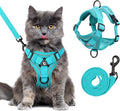 Escape Proof Kitten Harness and Leash Set - Adjustable Soft Mesh Vest for Small Cats, Reflective Breathable Walking Harness with 4 Buckles