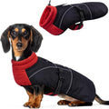 DORA BRIDAL Dachshund Coat, Fleece Lined Dog Winter Coat, Warm Dog Coats with Reflective Strips, Adjustable Waterproof Pet Jacket Clothes, XL