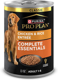 Purina Pro Plan Complete Essentials Classic Pate Dog Food, Chicken and Rice Entrée - (Pack of 12) 13 oz. Cans