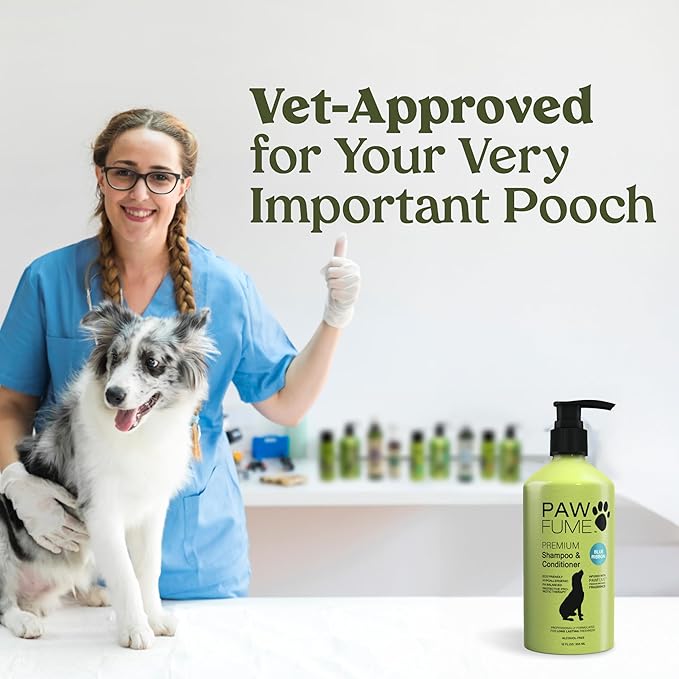 PAWFUME Dog Shampoo and Conditioner, Blue Ribbon, 4-Pack – Nourish & Detangle for a Silky Soft Coat – Probiotic, Deep-Cleaning, pH-Balanced Formula – Puppy Shampoo and Conditioner for All Breeds