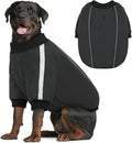 Queenmore Fleece Dog Sweater for Male Dogs, Soft Pullover Dog Sweatshirt with Leash Hole/Reflective Stripes – Cozy Winter Fleece Jacket for Small Medium Large Boy Puppy, Grey XL