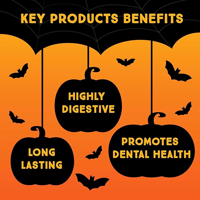 Ultra Chewy Halloween Treats - Trick or Treat Pack - Highly Digestible Fun Shapes Dental Treats for Your Dog - Made with Real Chicken (4 Packs)