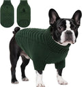 Dog Sweaters for Medium Dogs Classic Turtleneck Dog Christmas Sweater Thick Warm Pullover Male Puppy Pet Stretch Knitwear Fall Winter Clothes with Leash Hole(Green, M)