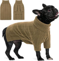 Queenmore Dog Sweaters for Medium Dogs Girls Boys,Soft Dog Sweater Christmas,Turtleneck Pullover Pet Sweaters Knitwear Outfit for Holiday,Knitted Soft Thick Warm Sweater for Bulldog,Dachshund(Camel,M)