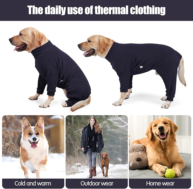 Fleece Dog Sweater for Small Medium Large Dog for Daily Run Walk Sleep Pet Winter Jacket & Windproof Clothes Coat Medium Navy Blue