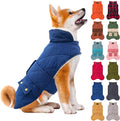 KYEESE Dog Coat Waterproof Dogs Jacket with Fleece Lined Windproof Dog Coats for Small Dogs Thick Cat Clothes with Pocket Soft Pet Sweater for Cold Weather Warm Pet Winter Puffer Coat with Leash Hole
