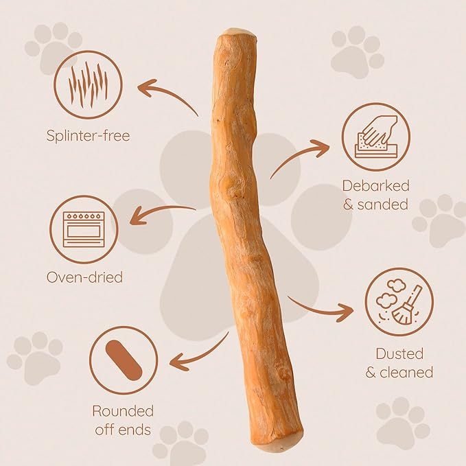 Wildfang® Coffee Wood Dog Chew, XS - Tough Chew Toys for Aggressive Chewers, Dog Teething Toys for Puppies, Training for Chewing Muscles, Coffee Tree Sticks for X-Small Dogs (Under 22 lbs)