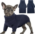 Queenmore Dog Sweater Small, Dog Sweaters for Small Dogs Girl or Boy, Small Dog Christmas Sweater, Winter Puppy Doggie Sweatshirt Knitwear, Pet Chunky Warm Coat for Medium Large Size Dogs, NavyBlue S