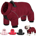 AOFITEE Dog Coat, Waterproof Dog Winter Jacket, Warm Fullbody Small Dogs Snowsuit, Winter Coat for Small Dogs, Zip Up Pet Puffer Jacket Fleece Vest, Outdoor Reflective Pet Snow Jackets, Christmas Red