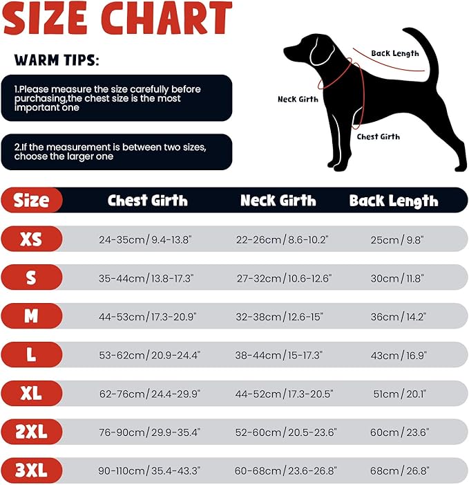 Warm Dog Coat,Waterproof Jacket in Winter Adjustable and Reversible Doggy Fleece Outfit,Thick Clothes with Foldable Collar for Puppy in Cold Days,3XL Red